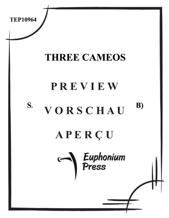 Produktgalerie: Seite 2 von 21 Three Cameos , , (Saxophon Quartett + Tuba Solo)