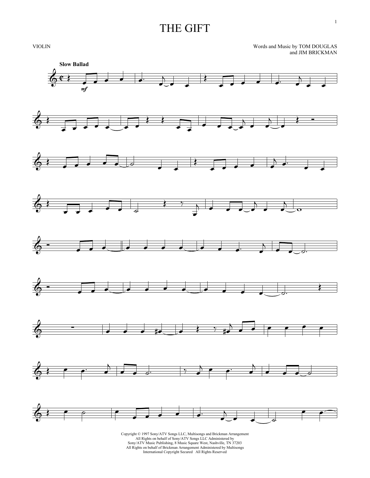 Product gallery: Page 1 of 1 The Gift, Jim Brickman