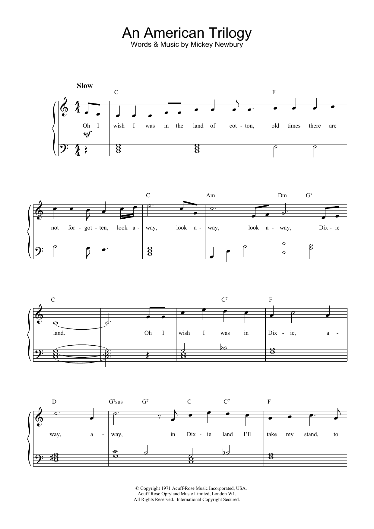 Produktgalerie: Seite 1 von 1 An American Trilogy, Elvis Presley, Klavier