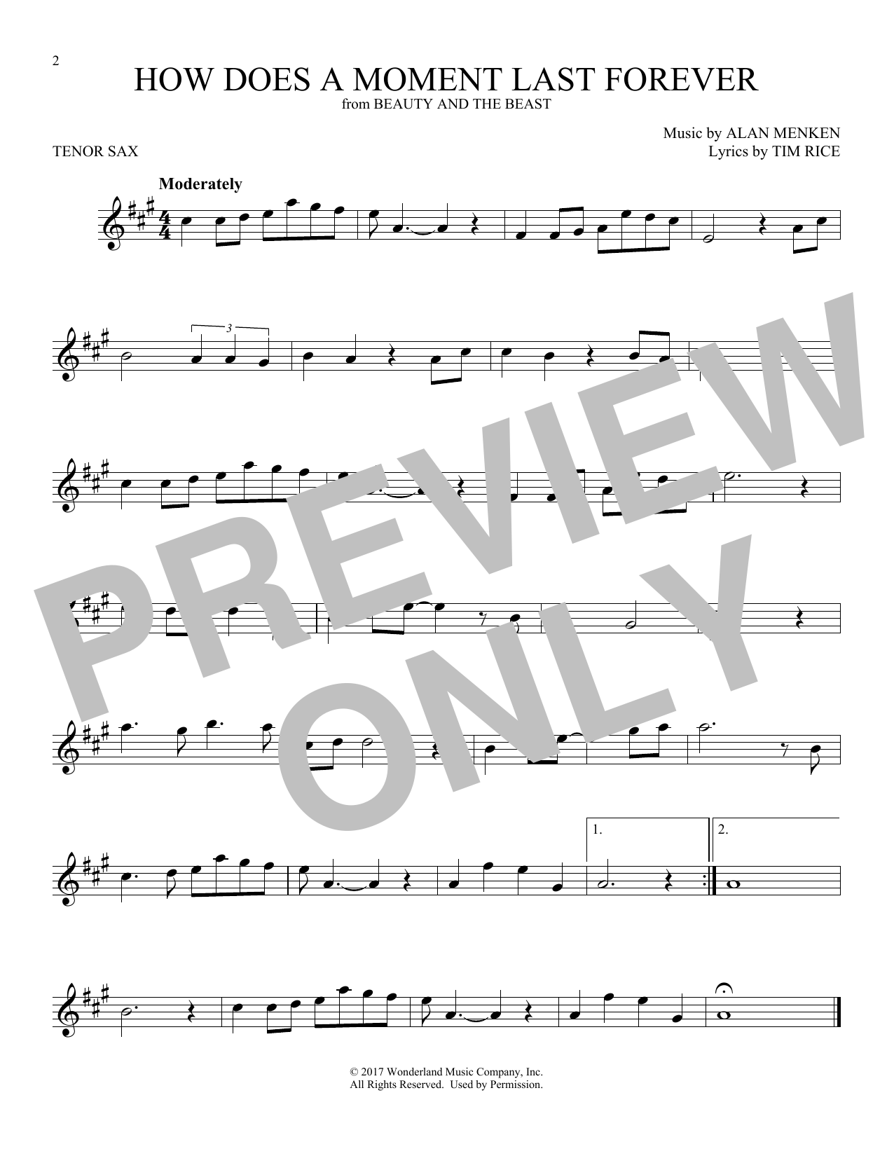 Product gallery: Page 1 of 1 How Does A Moment Last Forever (from Beauty And The Beast), Celine Dion