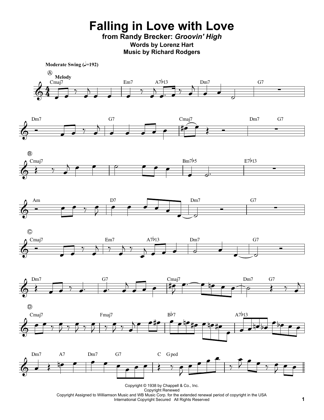 Produktgalerie: Seite 1 von 1 Falling In Love With Love, Randy Brecker, Trompete