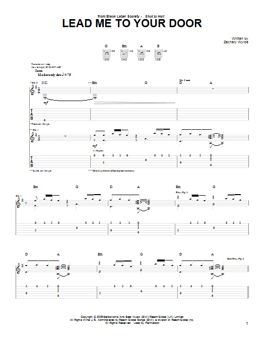 Produktgalerie: Seite 1 von 1 Lead Me To Your Door, Black Label Society, Gitarre