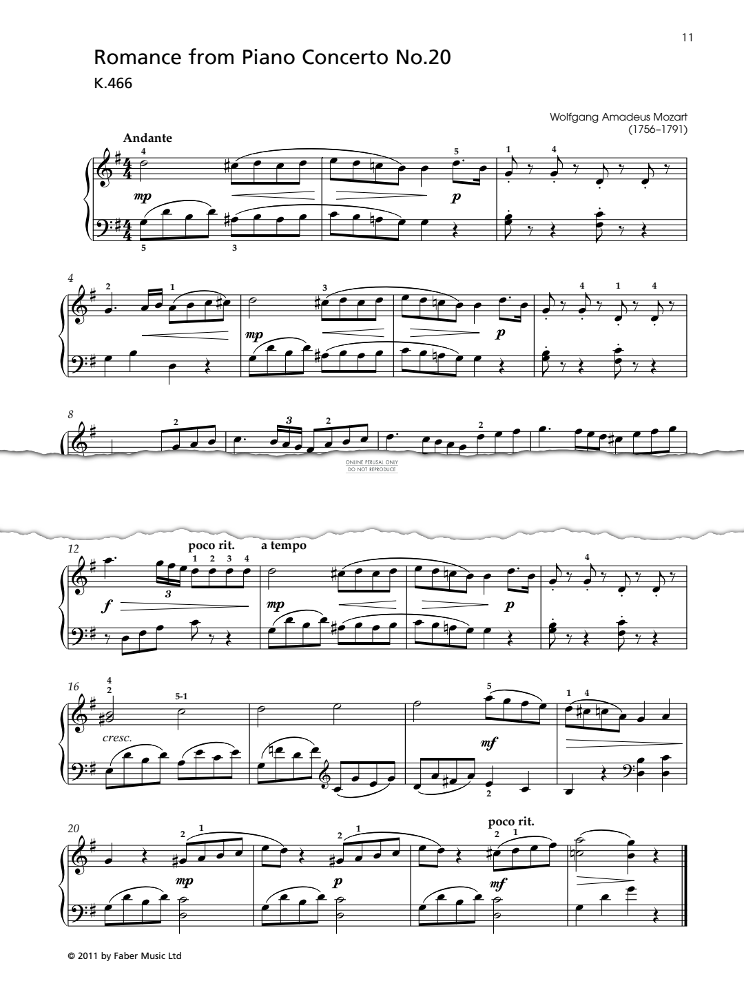 gallery: Romance from Piano Concerto No. 20, Wolfgang Amadeus Mozart, Klavier