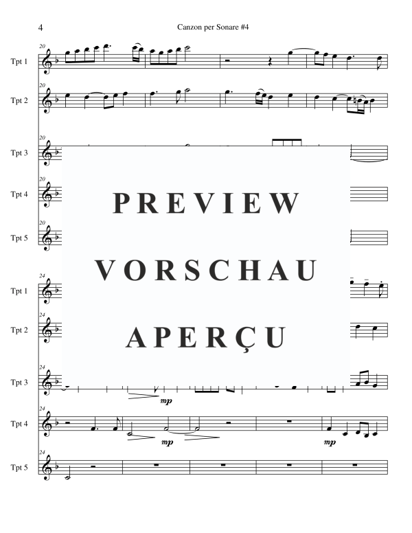 Product gallery: Page 6 of 11 Canzon per Sonare #4, , Trumpet Quintet
