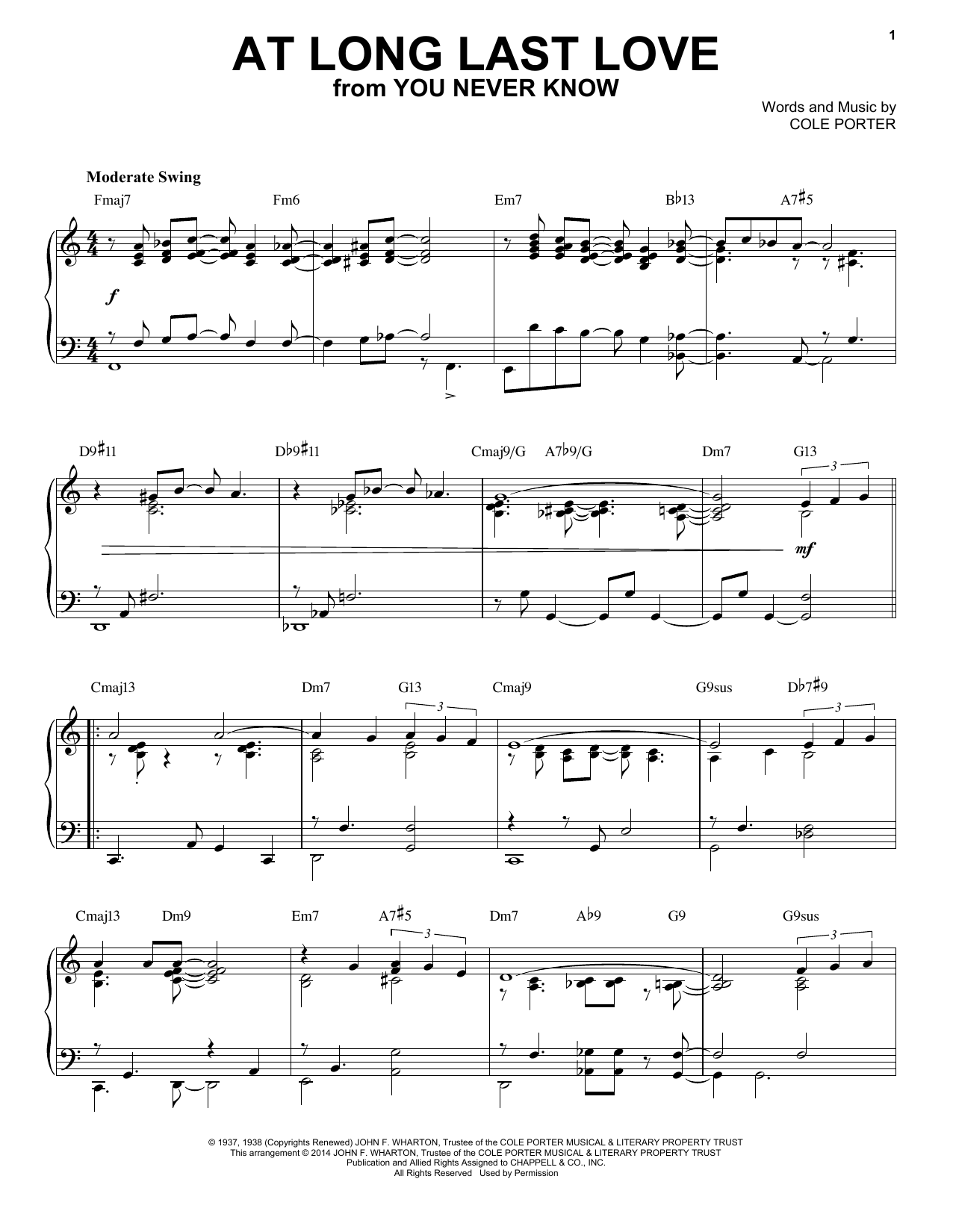 Product picture to: At Long Last Love [Jazz version] (arr. Brent Edstrom)