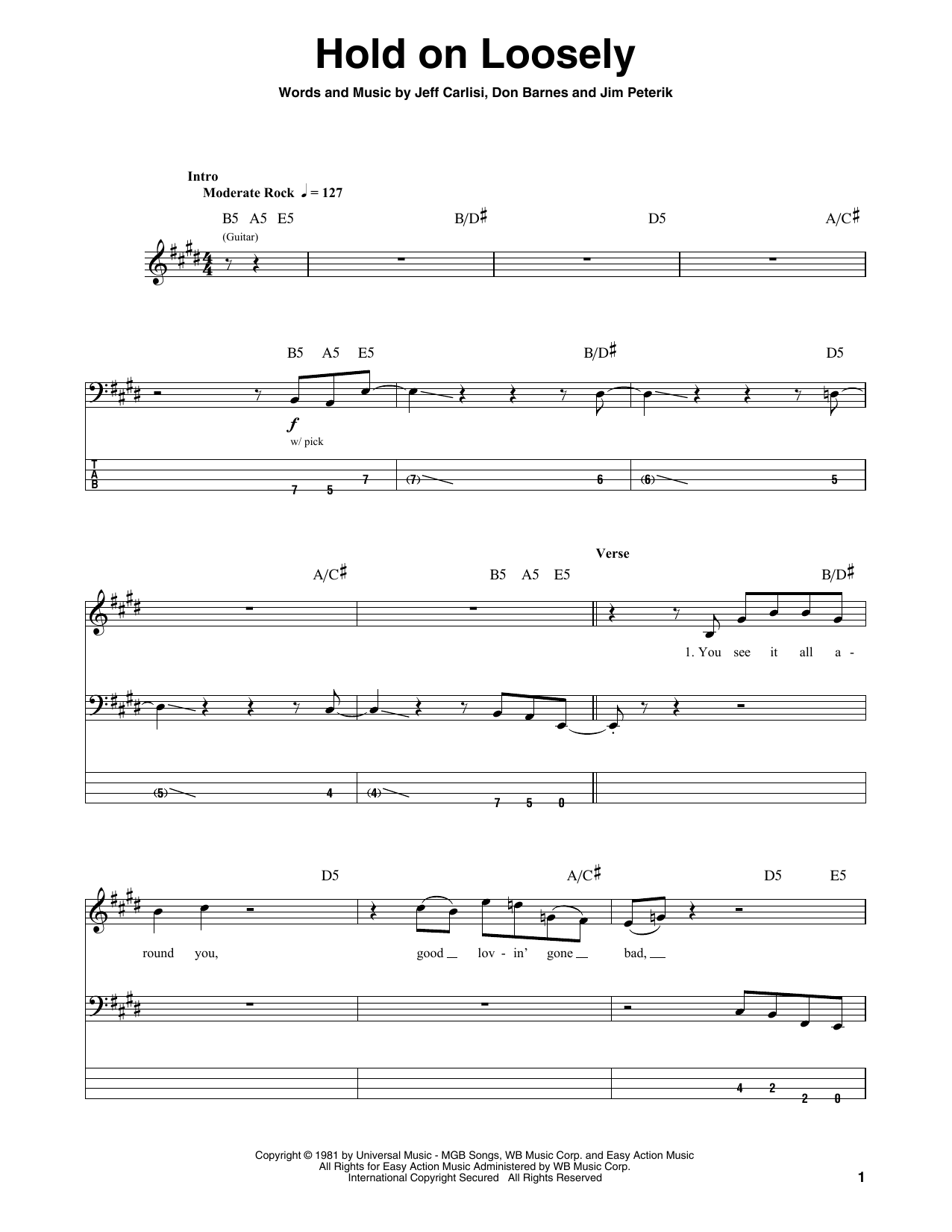 Produktgalerie: Seite 1 von 1 Hold On Loosely, 38 Special, E-Bass