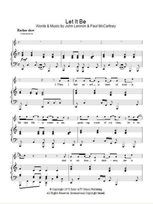 Produktgalerie: Seite 1 von 1 Let It Be, The Beatles, Gesang, Gitarre, Klavier