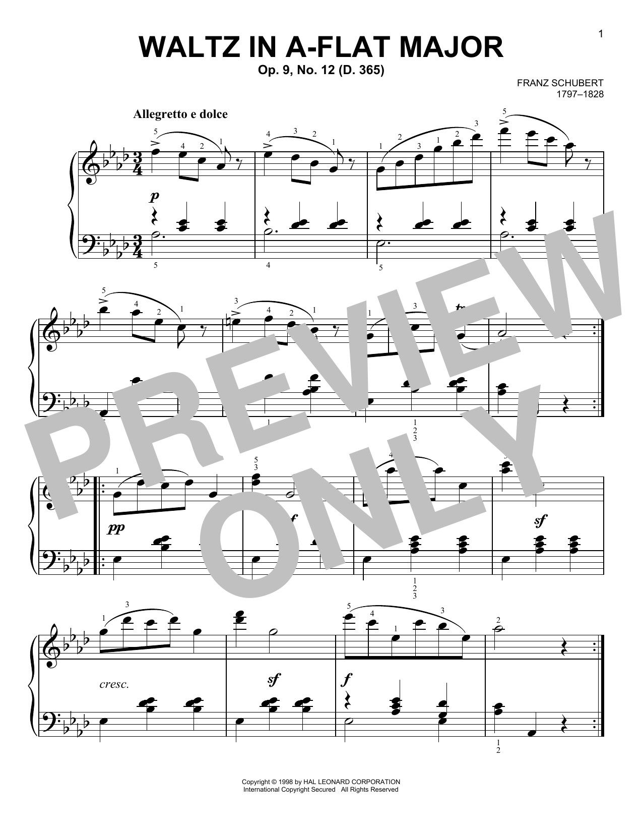 Product picture to: Waltz In A-Flat Major, Op. 9, No. 12