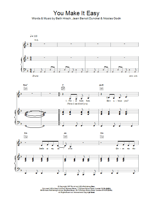 Produktgalerie: Seite 1 von 1 You Make It Easy, Air, Gesang, Gitarre, Klavier
