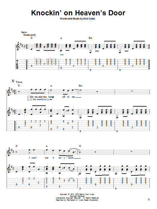 Produktgalerie: Seite 1 von 1 Knockin' On Heaven's Door, Bob Dylan, Gitarre