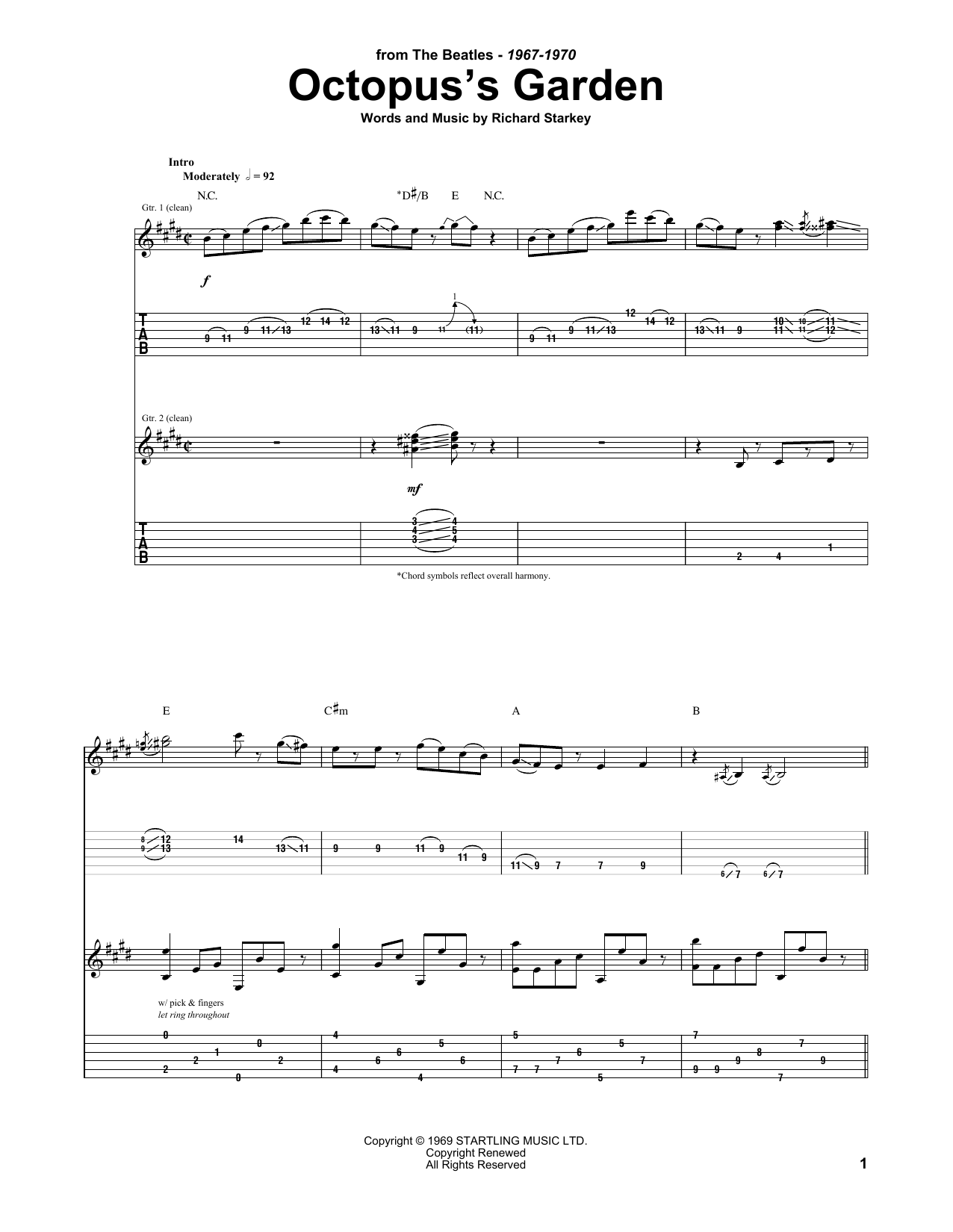 Produktgalerie: Seite 1 von 1 Octopus's Garden, The Beatles, Gitarre