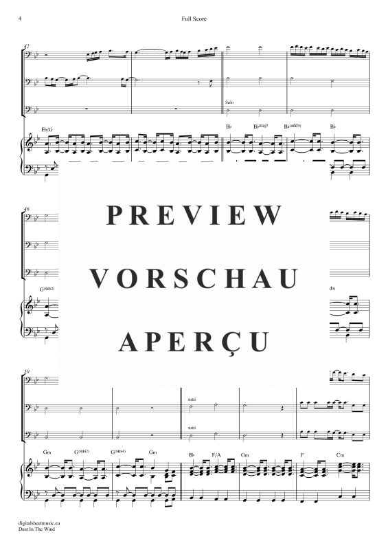 Product gallery: Page 5 of 11 Dust In The Wind, Kansas, (Trombone Trio + Piano)