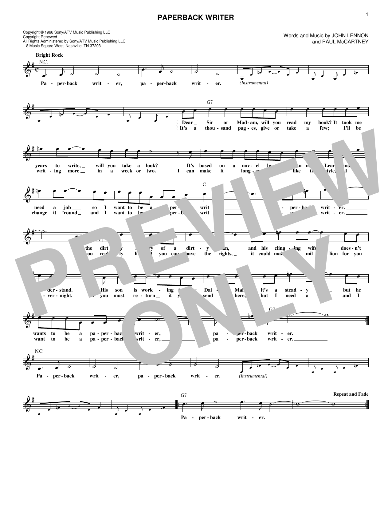 Product picture to: Paperback Writer