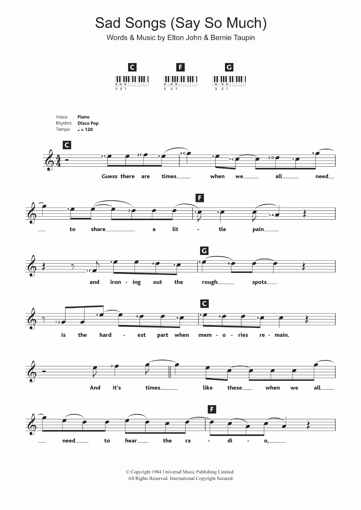 Produktbild zu:  Sad Songs (Say So Much) - Elton John