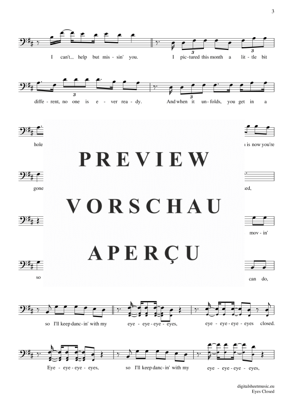 Produktgalerie: Seite 4 von 5 Eyes Closed, Sheeran, Ed, (Violoncello)