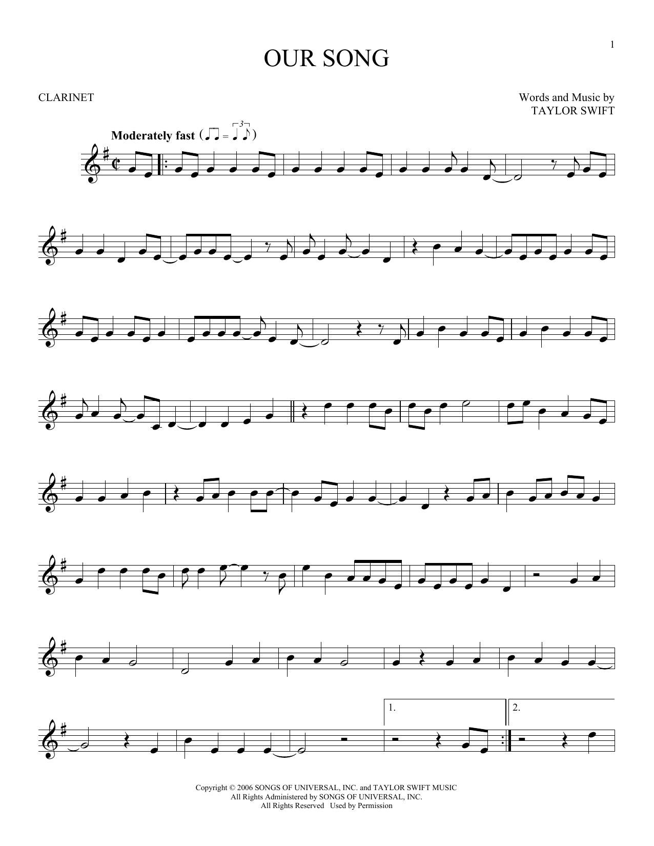 Product gallery: Page 1 of 1 Our Song, Taylor Swift