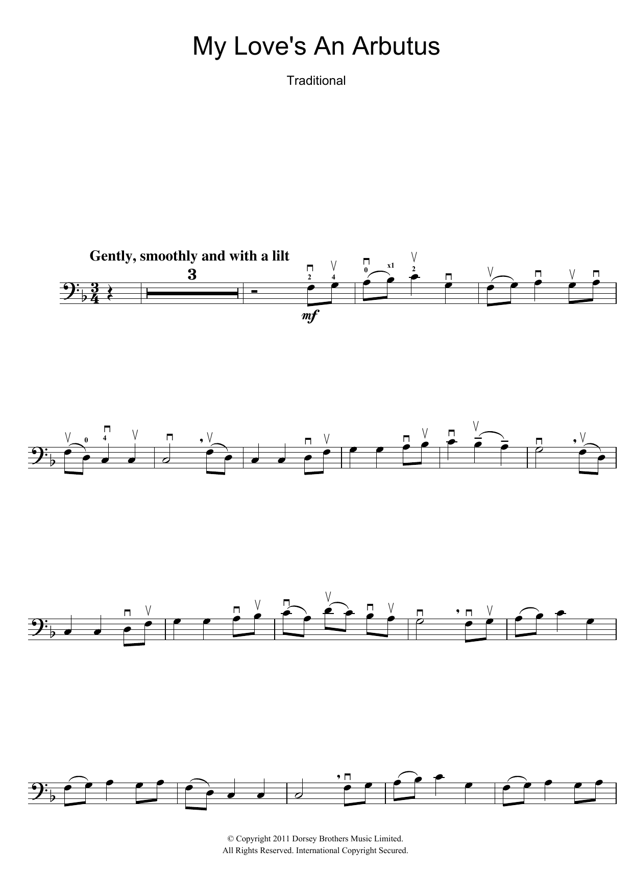 Produktgalerie: Seite 1 von 1 My Love's An Arbutus, Traditional, Violoncello