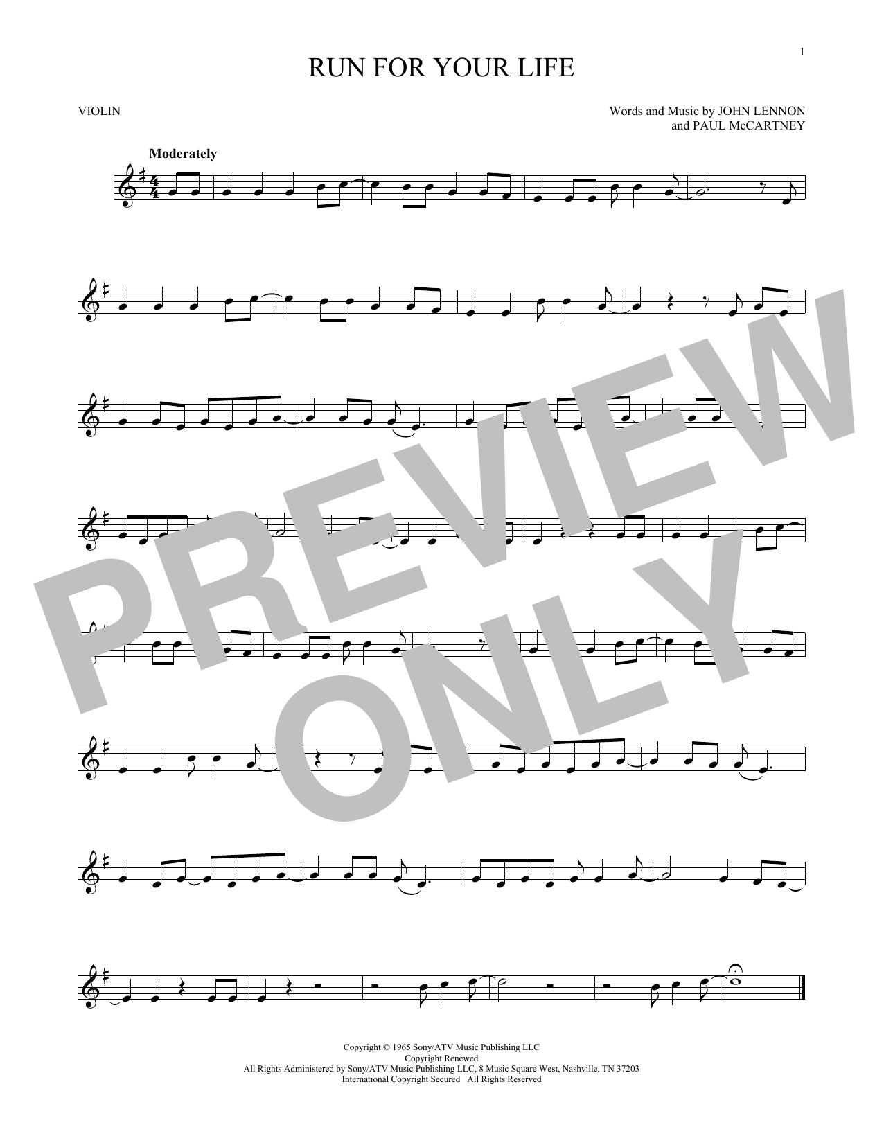 Product gallery: Page 1 of 1 Run For Your Life, The Beatles