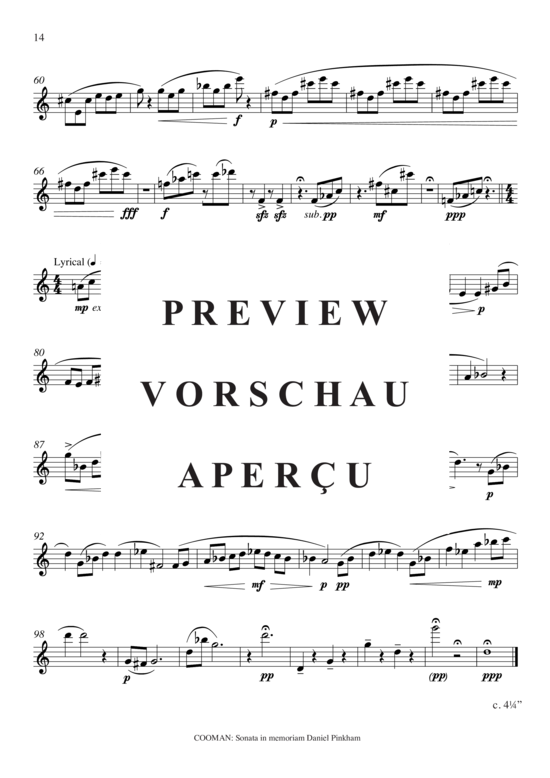 Product gallery: Page 15 of 19 Sonata in memoriam Daniel Pinkham , , (transverse flute)