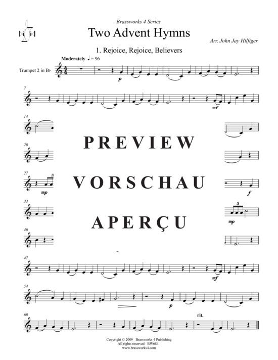 Produktgalerie: Seite 13 von 16 2 Advent Hymns , , (Blechbläserquintett)