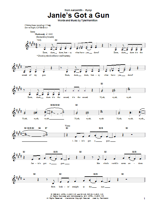 Produktgalerie: Seite 1 von 1 Janie's Got A Gun, Aerosmith, E-Bass