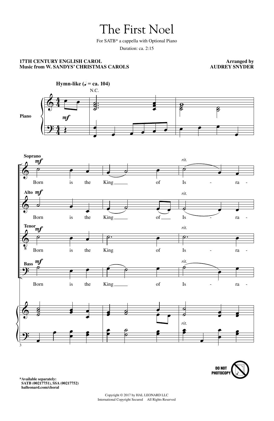 Produktbild zu: The First Noel
