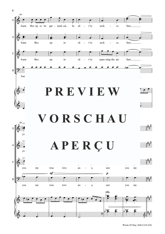 Produktgalerie: Seite 7 von 11 The Winds of May, , Gemischter Chor und Klavier