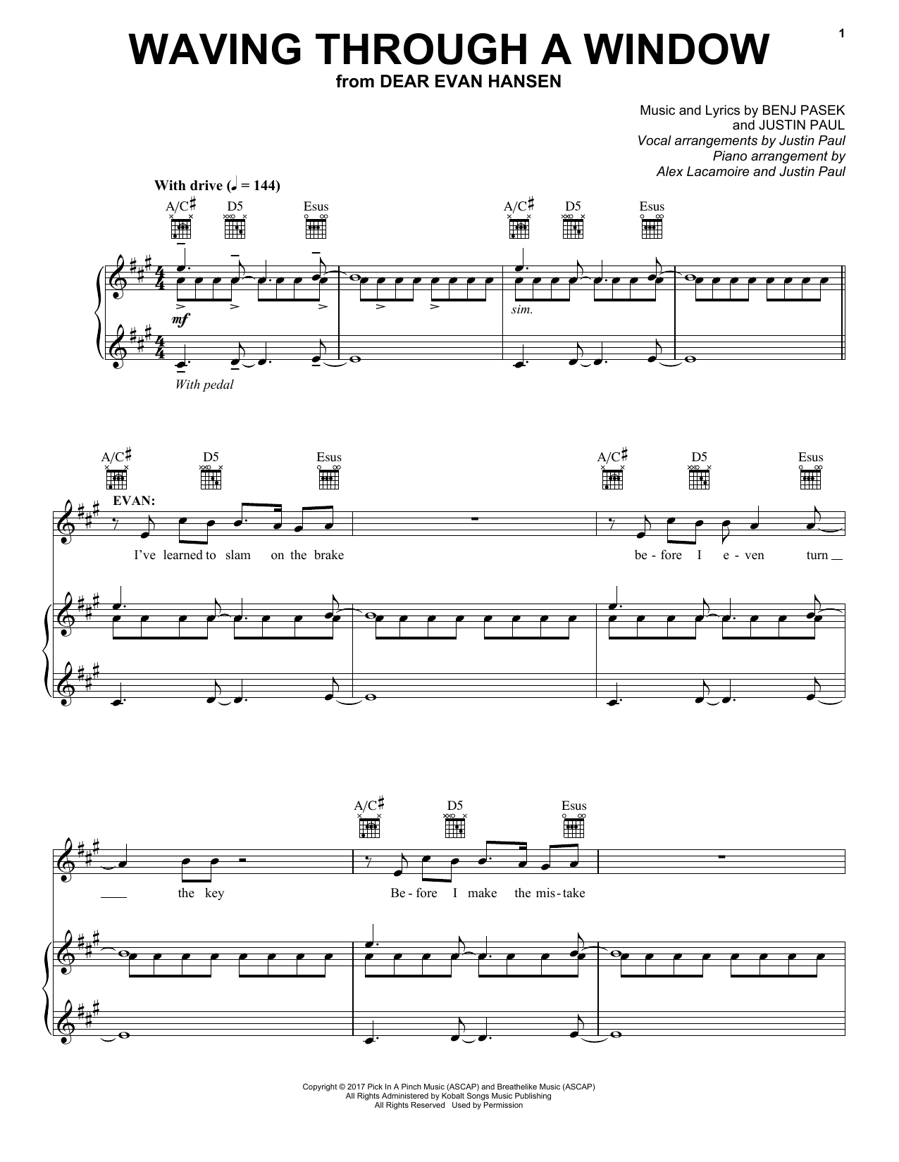 Product picture to:  Waving Through A Window (from Dear Evan Hansen) - Pasek & Paul