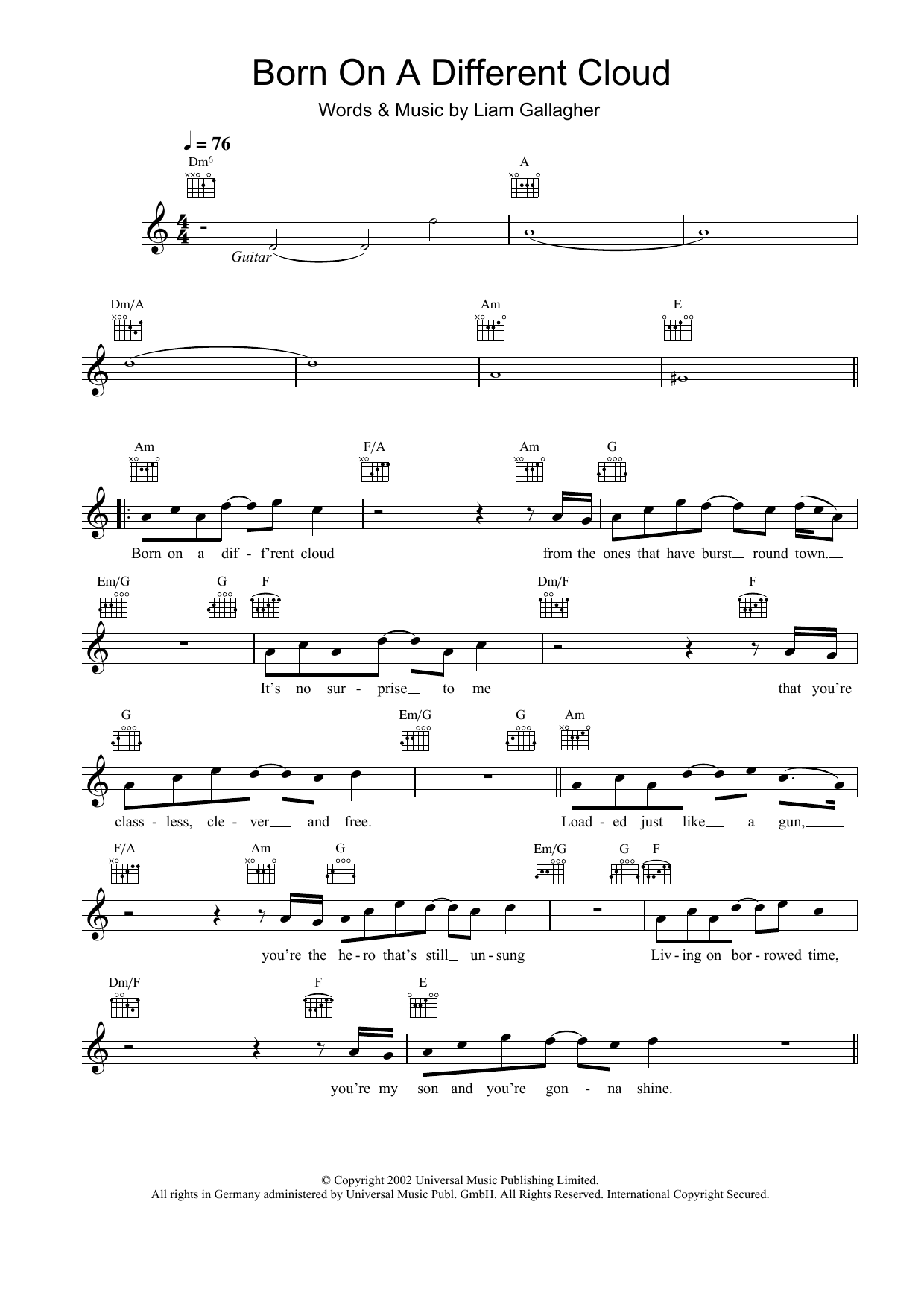 Produktgalerie: Seite 1 von 1 Born On A Different Cloud, Oasis, Melodieinstrument