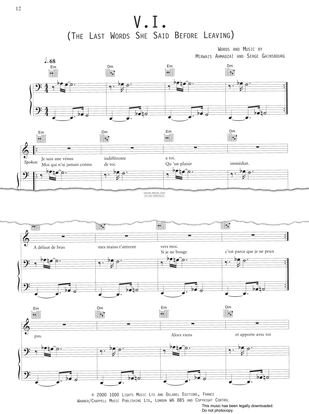 Produktgalerie: Seite 1 von 1 V. I. (The Last Words She Said Before Leaving), Mirwais Ahmadzai, Gesang, Gitarre, Klavier