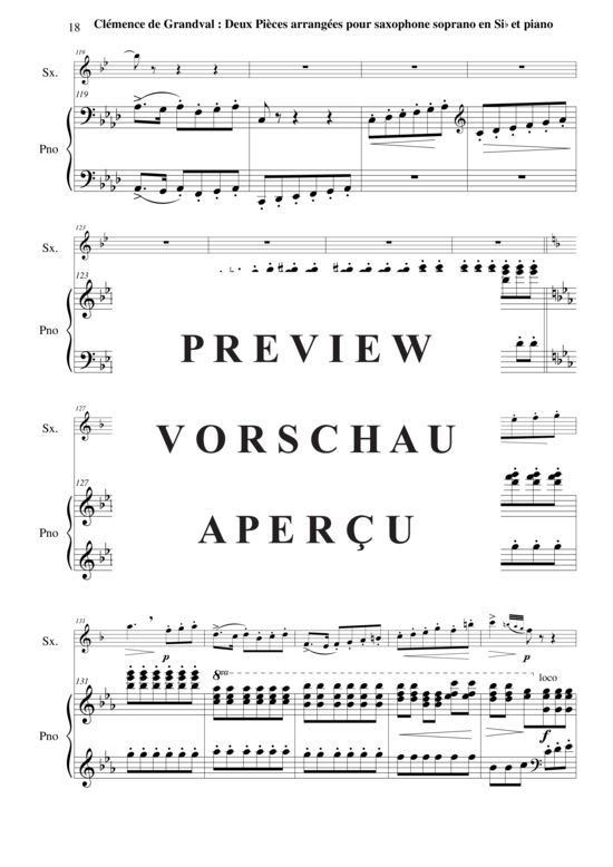 Product gallery: Page 19 of 21 Deux Pièces : Lamento et Scherzetto , , (soprano saxophone + piano)