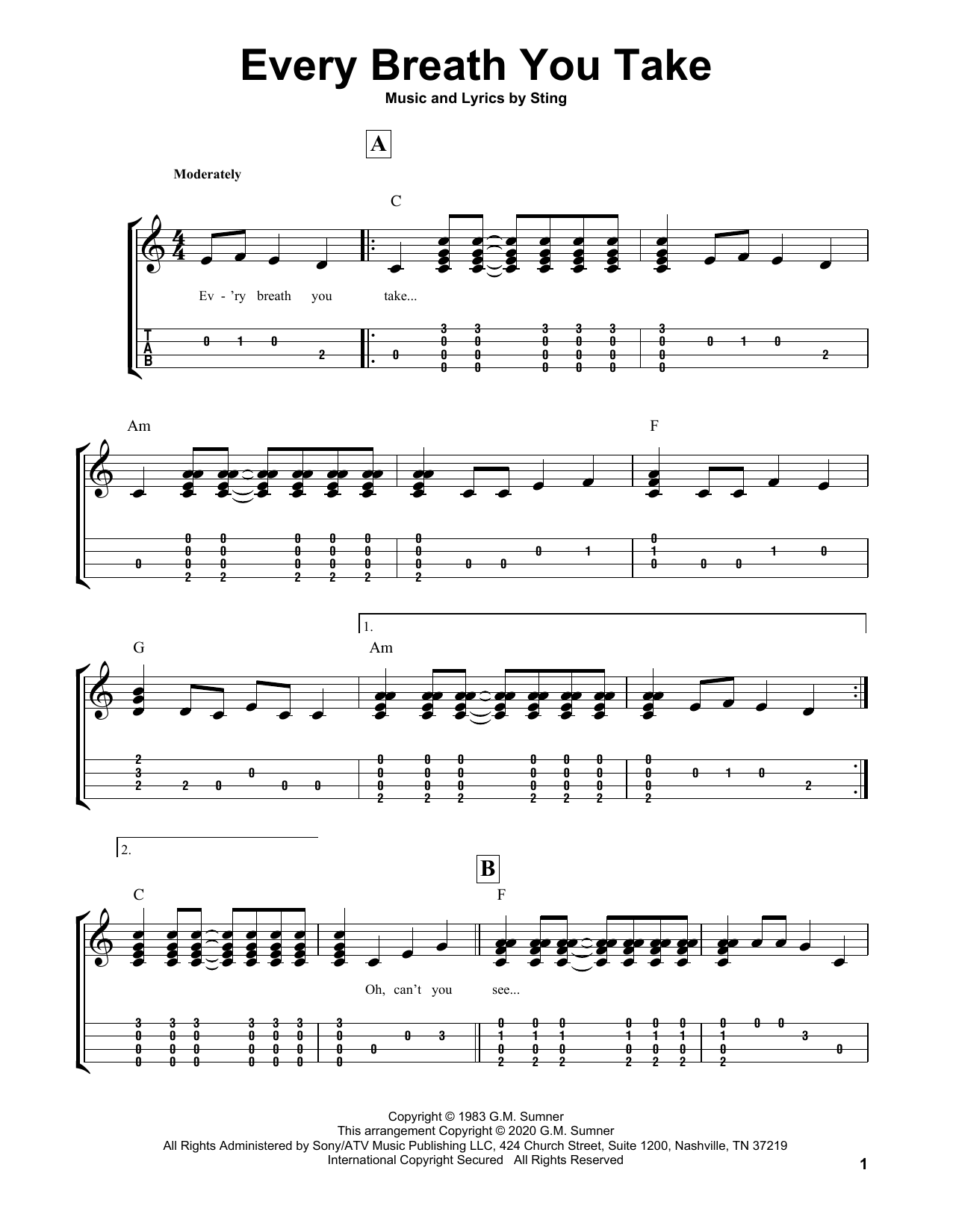 Produktbild zu:  Every Breath You Take - The Police