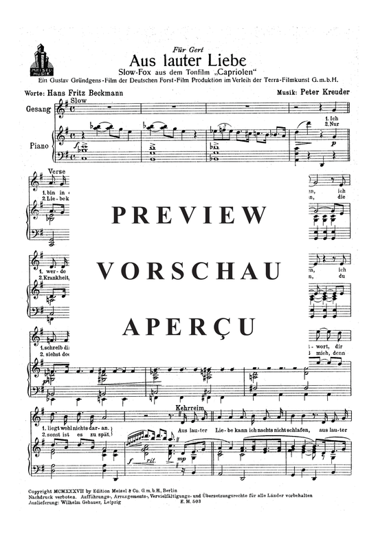 Produktgalerie: Seite 4 von 4 Aus lauter Liebe, 	, Klavier und Gesang