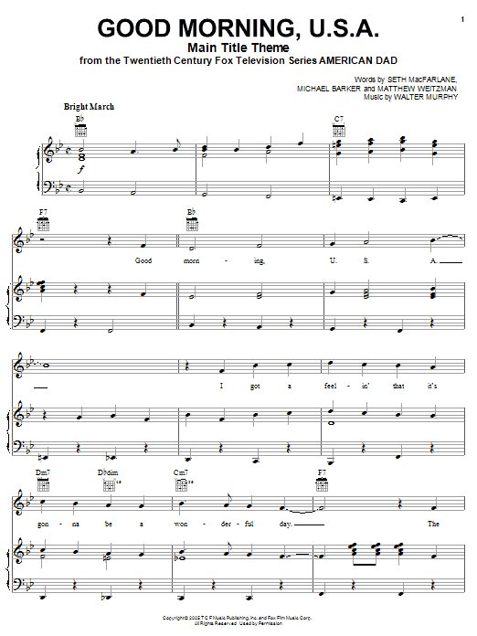Product picture to: American Dad - Main Title Theme (Good Morning U.S.A.)