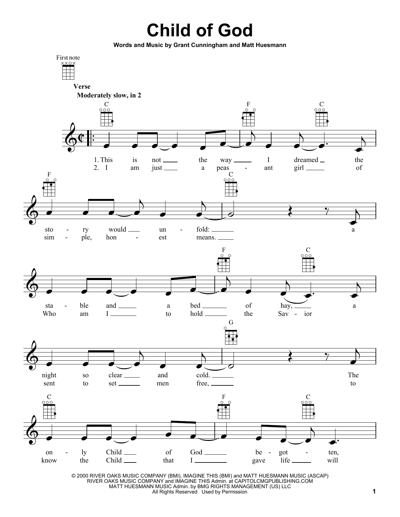 Produktgalerie: Seite 1 von 1 Child Of God, Amy Grant, Ukulele
