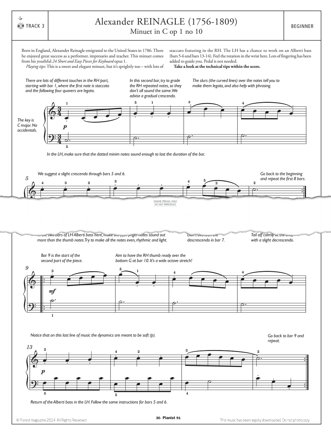 gallery: Minuet in C Op.1 No.10, Alexander Reinagle