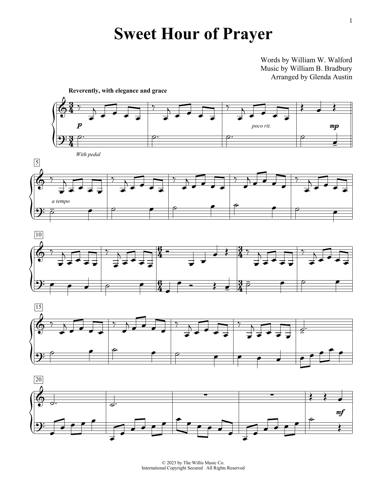 Produktbild zu: Sweet Hour Of Prayer (arr. Glenda Austin)