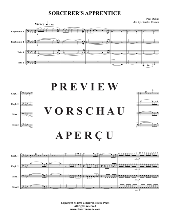 Product gallery: Page 2 of 17 Sorcerers Apprentice , , (Tuba Quartet: 2x Baritone, 2xTuba)