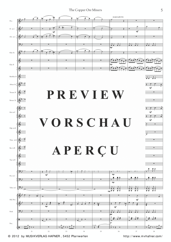 Product gallery: Page 10 of 11 The Copper Ore Miners, , (large wind orchestra)