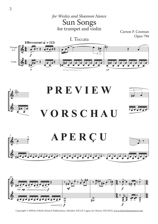Product gallery: Page 3 of 10 Sun Songs , , (trumpet + violin)