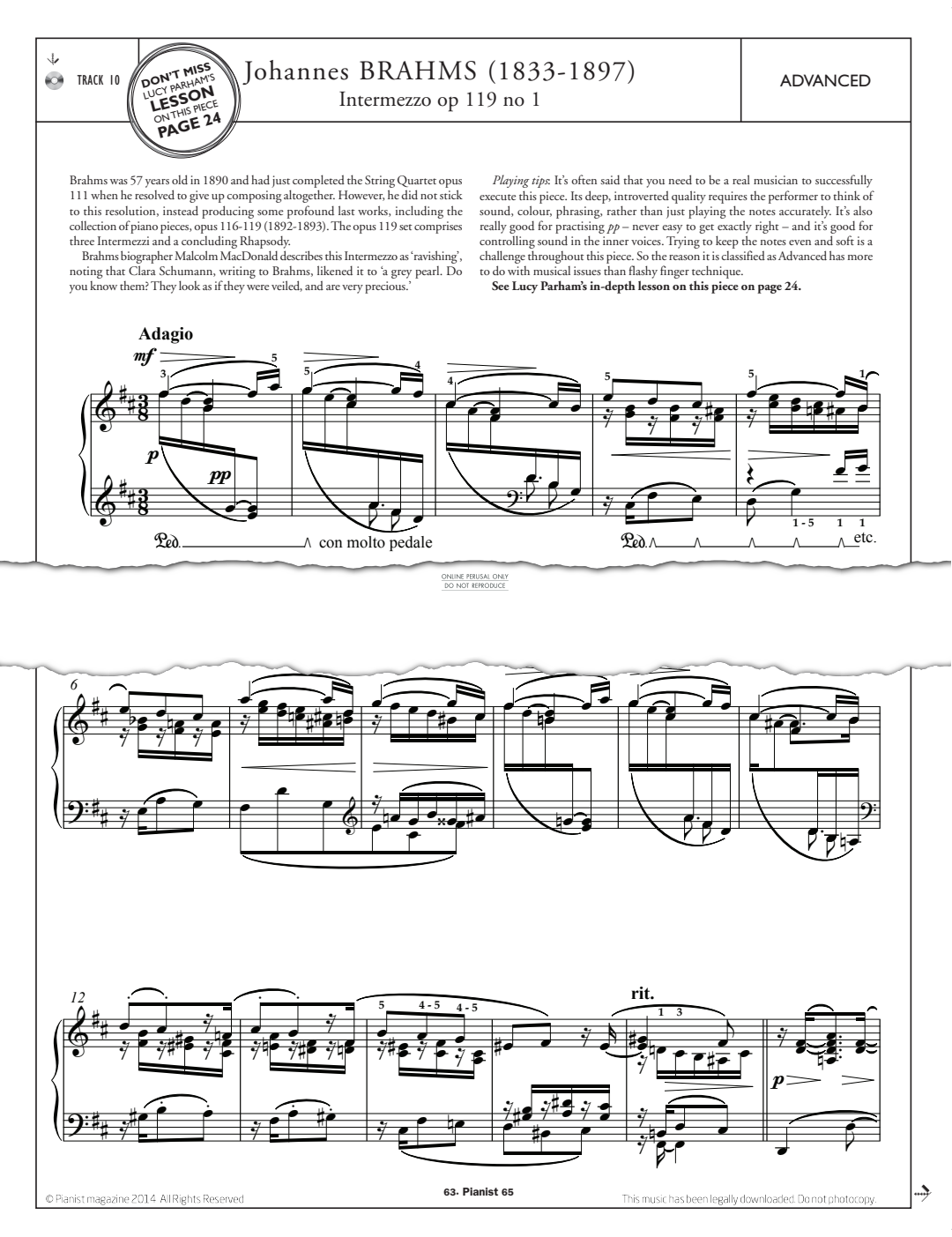 gallery: Intermezzo Op.119 No.1, Johannes Brahms, Klavier