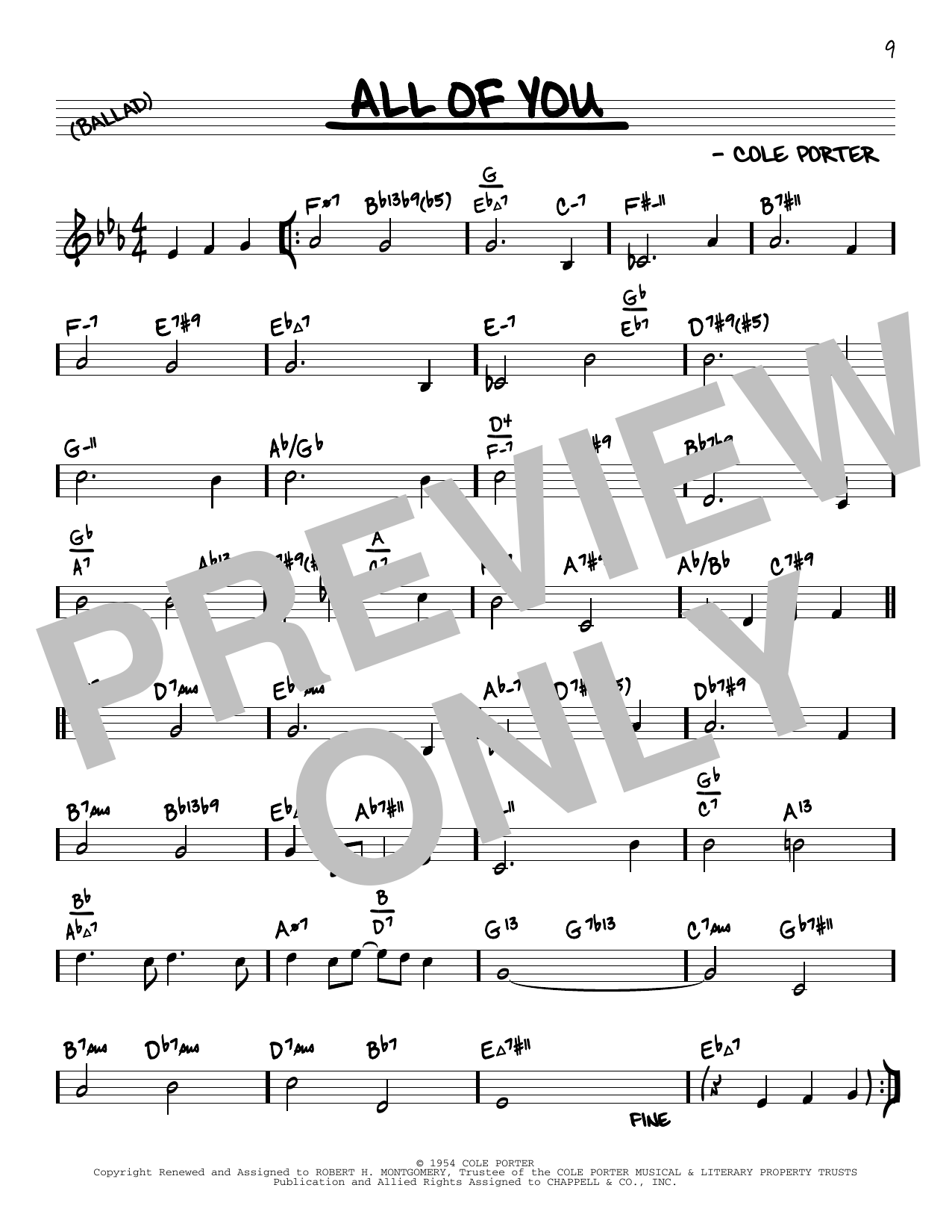 Product picture to: All Of You (arr. David Hazeltine)