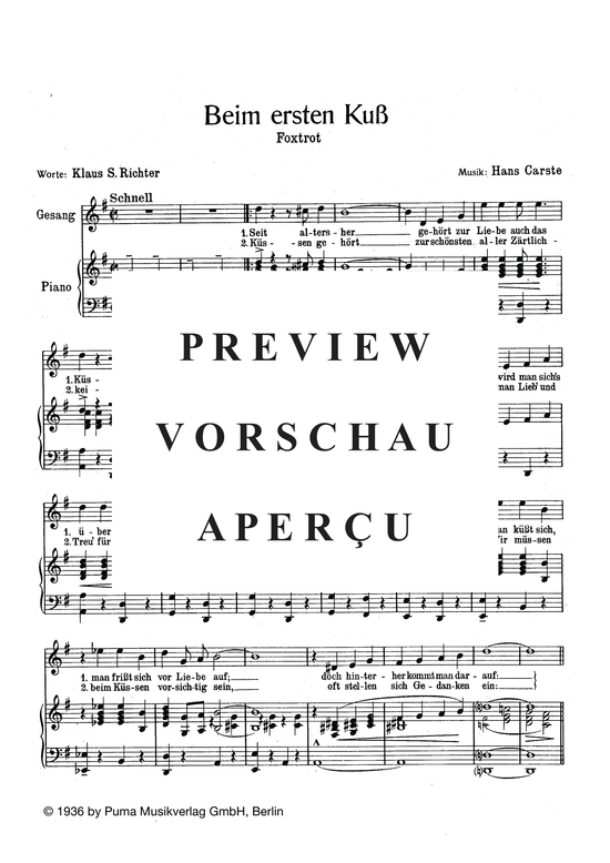 Produktgalerie: Seite 3 von 3 Beim ersten Kuss, , Klavier und Gesang