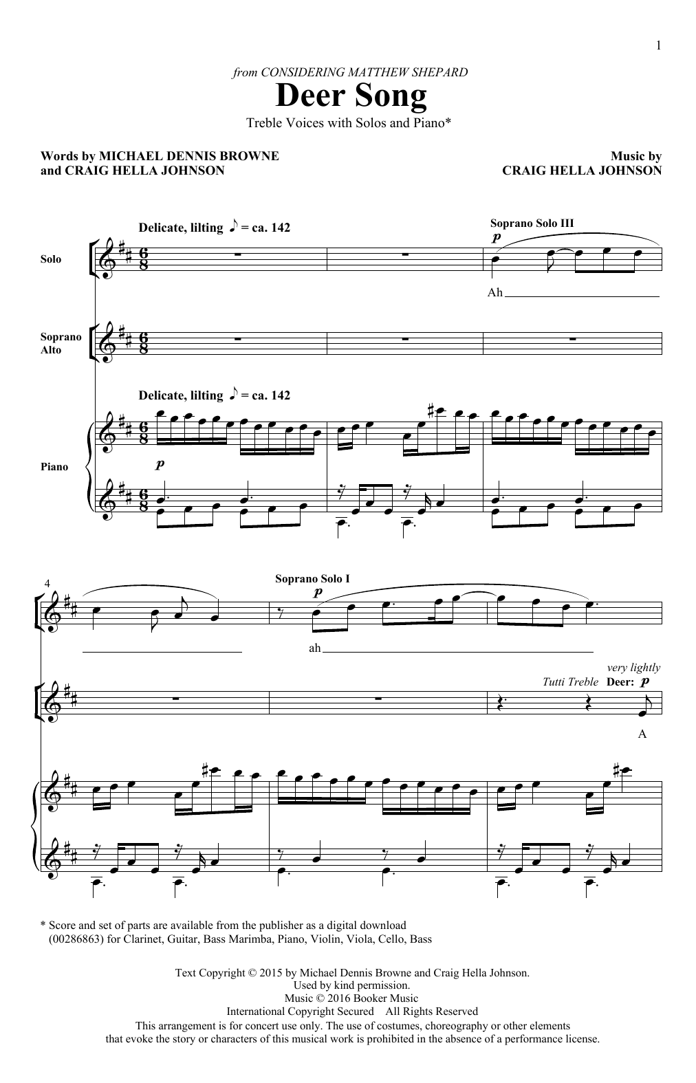 Produktgalerie: Seite 1 von 1 Deer Song (from Considering Matthew Shepard), Craig Hella Johnson, Chor