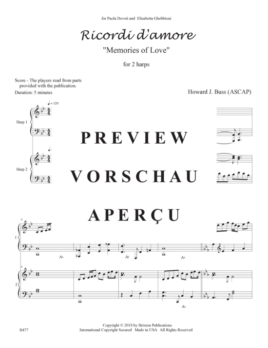 Produktgalerie: Seite 4 von 21 Ricordi d´ amore Memories of Love , , (2 Harfen)