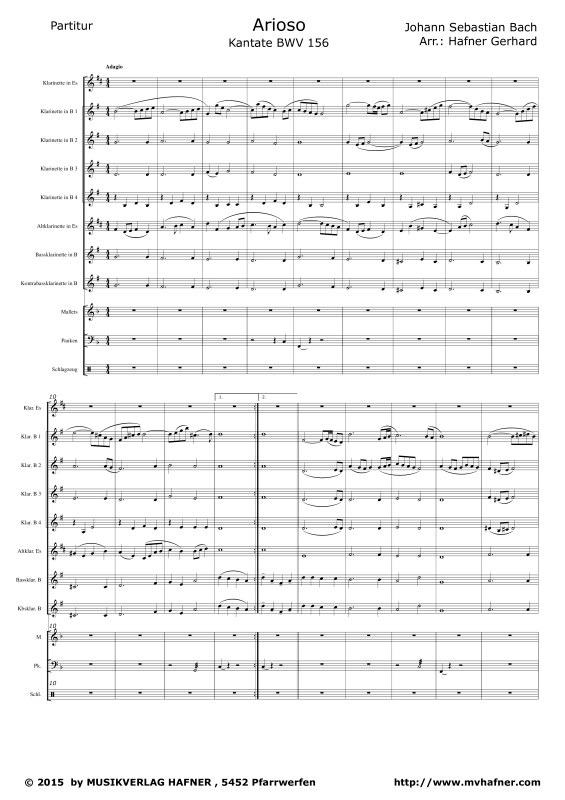 Product gallery: Page 1 of 11 Arioso - Kantate BWV 156, , (clarinet choir)
