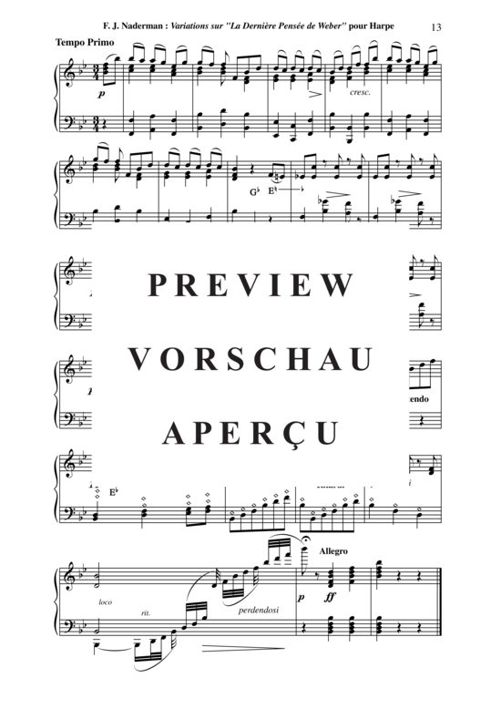 Produktgalerie: Seite 14 von 14 Variations sur la Dernière Pensée de Weber , , (Harfe)