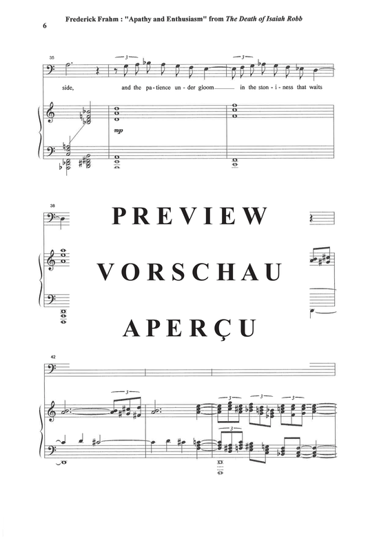 Product gallery: Page 7 of 13 Apathy et Enthusiasm from The Death of Isaiah Robb , , (baritone + piano)