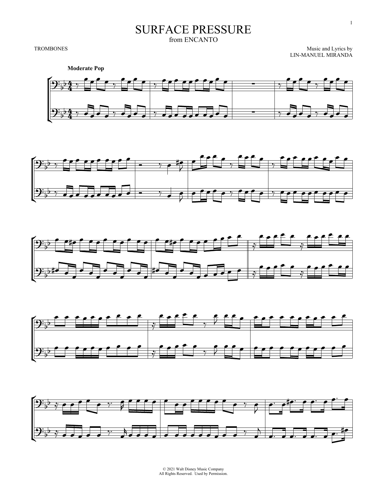 Product gallery: Page 1 of 1 Surface Pressure (from Encanto), Lin-Manuel Miranda