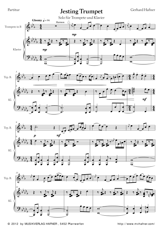 Produktgalerie: Seite 1 von 11 Jesting Trumpet, , (Trompete in B und Klavier)